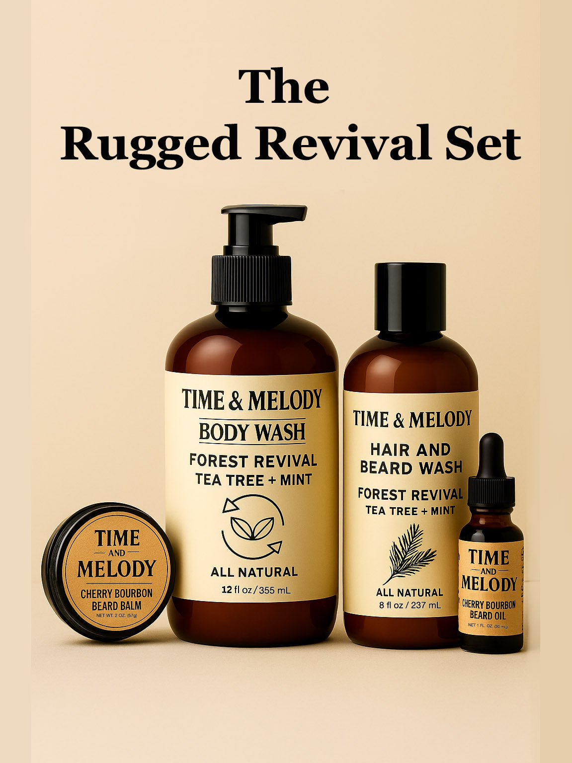 The Rugged Revival Set – Time & Melody | All-Natural Beard & Body Care Set