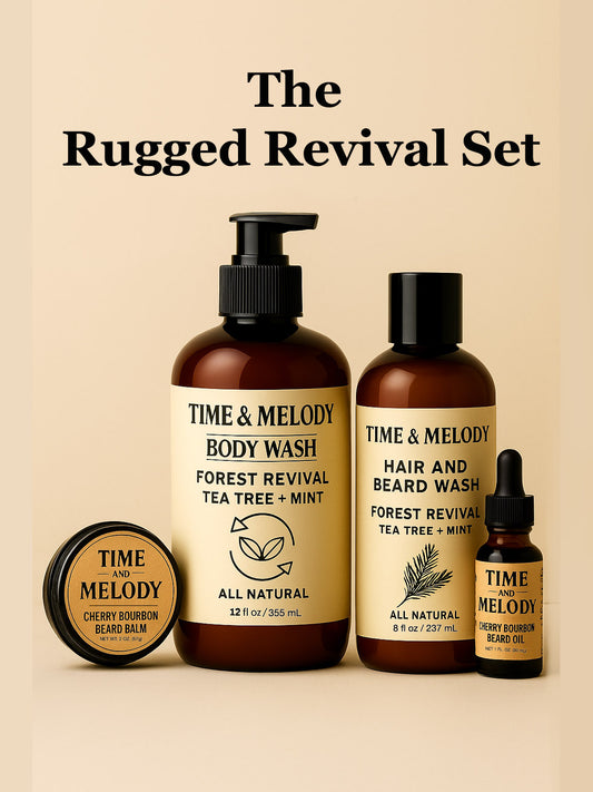 The Rugged Revival Set – Time & Melody | All-Natural Beard & Body Care Set
