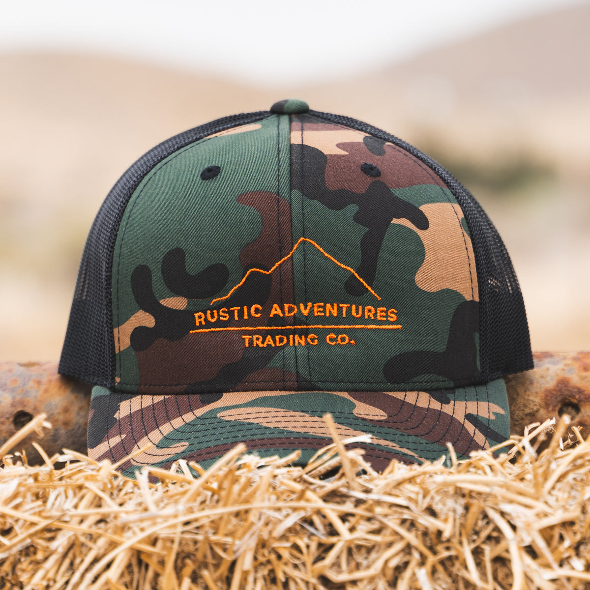 RUSTIC ADVENTURES TRADING CO. CAMO MID-PROFILE MESH SNAPBACK – Rustic ...